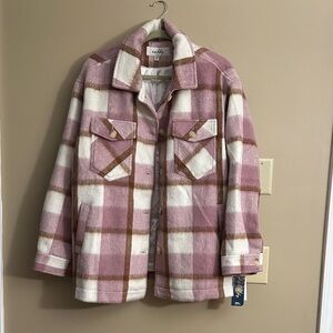 Sebby Pink and White Plaid Jacket